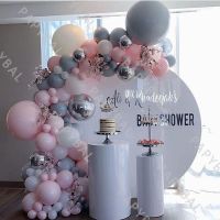 90Pc Grey Baby Pink Maca Balloons Set Arch Kit White Latex Garland Baloon Baby Shower Party Backdrop Wedding Decor Baptism Globo Colanders Food Strain