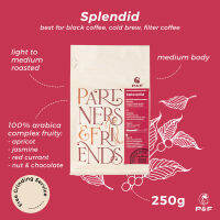 P&amp;F Splendid Blend ขนาด 250g เมล็ดกาแฟคั่วชนิดเมล็ดสำหรับชง espresso, filter, drip, cold brew อราบิก้า 100% (คั่วอ่อนถึงกลาง) P&amp;F Coffee พี แอนด์ เอฟ คอฟฟี