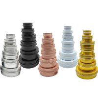 10Pcs Empty Aluminum Tin Jar Cans Container Screw Top 5g 10g 15g 20g 30g 50g 60g Silver Matte-Black Matte-rose-gold