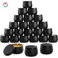 ZZOOI Sheenirs 24pcs 4 oz 8 Oz Aluminum Candle Tins with Lids Empty Candle Jars Metal Tin Containers for Making Candles Storing Snacks