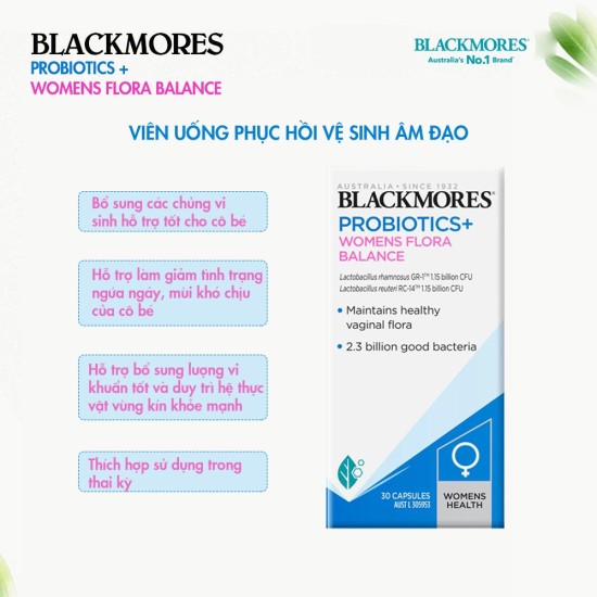 Men nấm viêm phụ nữ blackmores probiotics+ women flora balance 30 viên - ảnh sản phẩm 3