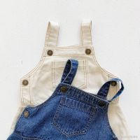 ₪✹ Macacão Bebê Criança Menina Outfits Menino Infantil Jean Para Meninas Roupas Crianças Denim Rompers Branco Novo