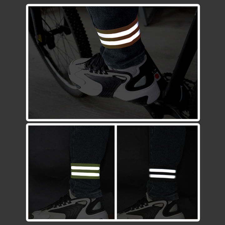 laogeliang-สายรัดกางเกงสำหรับผูกจักรยานสะท้อนแสงตอนกลางคืนยืดหยุ่นสูงแถบเตือนสำหรับวิ่งขี่จักรยาน