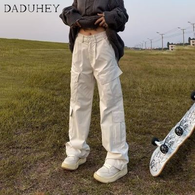 Pants Cargo Niche Pants Casual Loose Waist High Overalls Multi-pocket Ins Style American New Women DaDuHey🎈