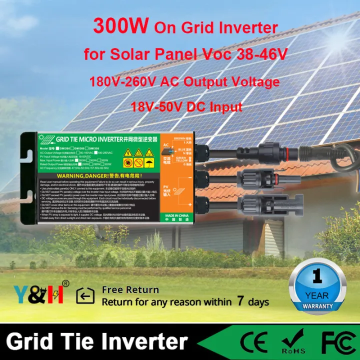 Y&H 300W Solar Grid Tie Inverter MPPT Pure Sine Wave DC2646V Input