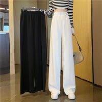 CODadoqkxDGE Wide-leg pants womens summer students loose and thin drape all-match casual straight-leg nine-point pants