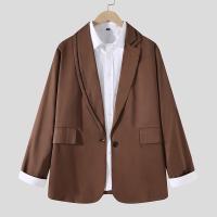 INCERUN Men Korean Style Fashion One Button Solid Color Slim-Fit Loose Suit Outerwear