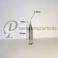 ดอกเร้าเตอร์ 1.5*7mm. แกน1/2" ดอกกัดตรง ดอกตัดcnc เร้าเตอร์คาร์ไบด์