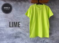 Double U T-Shirt เสื้อยืดสีพื้น LIME  (สีเขียวตองอ่อน)