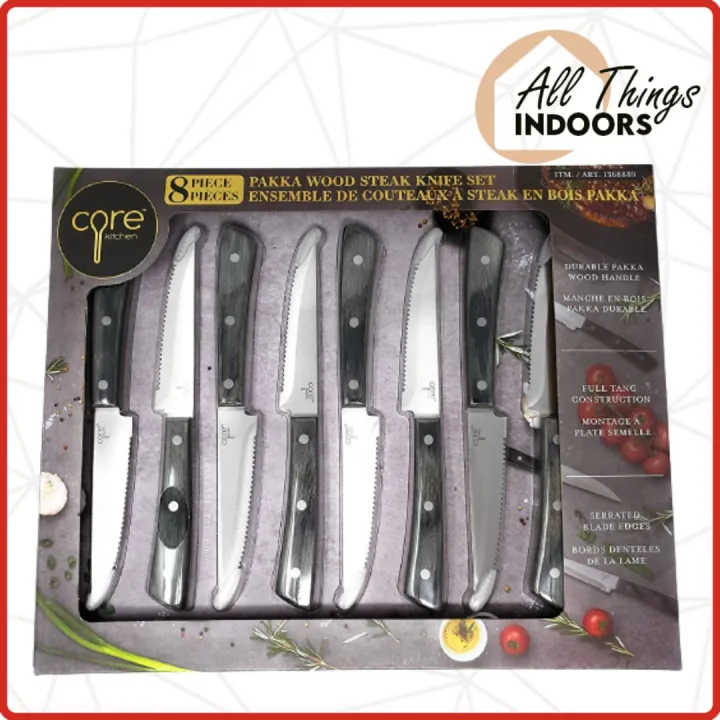 Core 8 Piece Pakka Wood Steak Knife Set Lazada PH