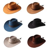 Vintage Western Cowboy Retro Jazz Hat Wide Brim Trendy Basin Hat Hat All-match Surprise Gifts for Boyfriend Girlfriend