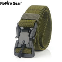 ReFire Gear Magnetic Head Tactical Belt Men Multicam Nylon Heavy Duty Strap Security Canvas Belt Army Quick Release Gear