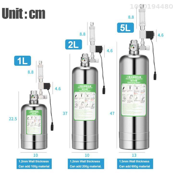 ชุดระบบเครื่องกำเนิดไฟฟ้า-co2ตู้ปลาสองชั้น5l-ระบบเครื่องกำเนิดไฟฟ้ากระบอกเหล็กกล้าไร้สนิม-co2พร้อมวาล์วน้ำคาร์บอนไดออกไซด์เม็ดกระจายฟองอากาศชุดเครื่องปฏิกรณ์สำหรับตู้สัตว์น้ำพืช