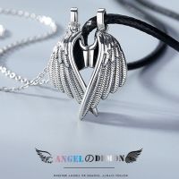 Stars of Tomorrow Fashion New Angel and Demon Couple Necklace Creative Retro Love Magnetic Attract Men and Women Jewelry 2PCS