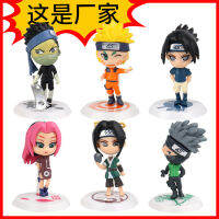 6 Q-Version Naruto Sasuke การ์ตูนกล่องทึบของเล่นของเล่นเล็กๆน้อยๆแบบจำลองทำมือของขวัญตกแต่งหน้าเค้ก Vsby