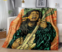 Living room, bedroom, sofa bed, maple leaf velvet blanket for picnic, Bob Marley music decoration reggae blanket 29