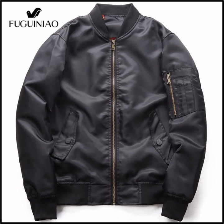 fuguiniaoเสื้อแจ็กเก็ตบอมเบอร์สำหรับผู้ชาย-เสื้อแจ็กเก็ตการออกแบบลายการ์ตูนเสื้อโค้ทแฟชั่นสีดำนักบินแจ็กเก็ตบอมเบอร์เสื้อแจ็กเก็ตการ์ตูนการออกแบบเสื้อแจ็กเก็ตบอมเบอร์แฟชั่น-สีดำ