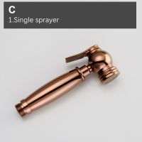 Hand Held Bidet Sprayer Rose Gold Brass Douche Toilet Kit Toilet Shattaf Shower Head Copper Valve Set Faucet AP2109