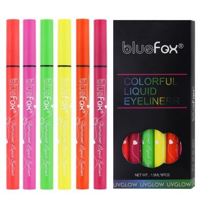 Eyeliner Color Pen 6-Color Waterproof Glow Eye Liner Long Lasting Face Paint Festival Accessories for Glow Parties Glow in The Dark Supplies for Halloween Performances compatible