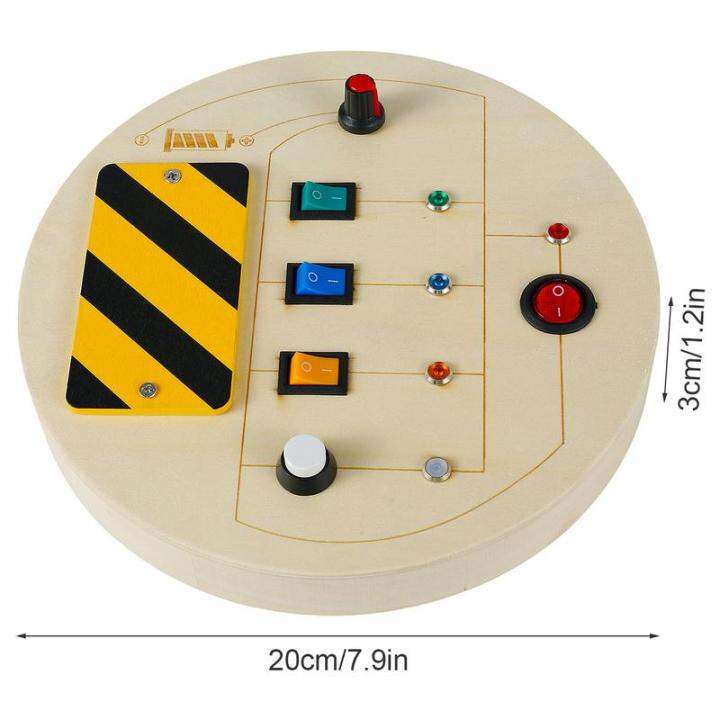 กระดานไม้สำหรับงานไฟ-led-ของเล่นฝึกทักษะกระดานเกมส์ประสาทสัมผัสสำหรับฝึกทักษะชีวิตขั้นพื้นฐานของเล่นสำหรับการเรียนรู้สลับกระดานเกมส์ไฟ-led-กระดานไม่ว่างสำหรับการเดินทาง