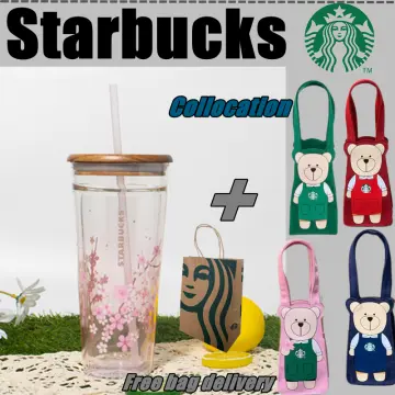 2023 Hot Starbucks Bear Glass Creative Coffee Cup Straw Cup