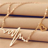 Fashion Electrocardiogram Chain Necklaces For Women Heartbeat Pendant Necklaces Jewelry For Women Lover Gift