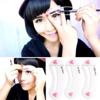 แผ่นเขียนคิ้ว บล็อคเขียนคิ้ว วาดคิ้ว สไตล์สาวเกาหลี 1 แพ็ค 3 สไตล์ Mini Brow Class Drawing Guide