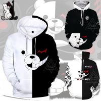 เสื้อกันหนาวพิมพ์ลายหมี monokuma 3 มิติสําหรับผู้ชาย