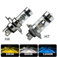 2pcs H4 H7 super bright 100W LED ไฟหน้าหมอก DRL หลอดไฟสูงต่ำ Beam 6000K สีขาว H8 H9H 11 9005 9006โคมไฟสำหรับรถ12V 4300K