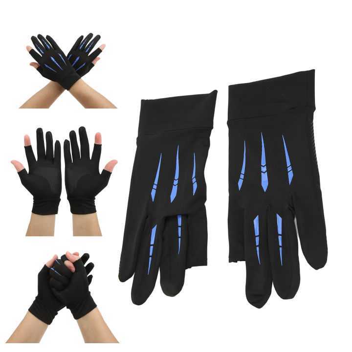haqima2315กันลื่นถุงมือป้องกันรังสี-uv-ตัด2นิ้วทนต่อการสึกหรอถุงมือครึ่งนิ้วกันแดดสำหรับตกปลากีฬากลางแจ้ง
