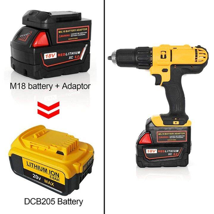 mil18dl-battery-converter-adapter-for-m18-series-convert-to-20v-battery-use-for-dewalt-18-20-volt-power-tool