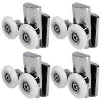 GTBL 4Pcs Shower Door Wheels 23mm Shower Door Rollers Heavy Duty Zinc Alloy Dual Wheel for Both Flat Sliding Shower Doors