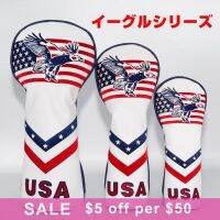 ☫☈ ไม้กอล์ฟ Headcovers ชุด USA Eagle Golf Wood Cover 1 3 5 Driver Fairway Rescue Hybrid Headcovers พร้อมแท็กจัดส่งฟรี