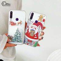 Callfire เคสใส่โทรศัพท์เรียกเข้าสำหรับ Huawei Y5P Y7P Y8P 2020คริสต์มาสกวางน่ารักซานตาคลอสรูปแบบต้นคริสต์มาสทรายดูดกรอบ