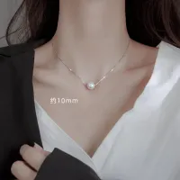 Genuine 925 Sterling Silver Simple Korean Natural Freshwater Pearl Necklace Pendant Womens High Quality Jewelry Gift