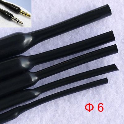 3M 6mm Dia 2:1 Ratio Soft Flexible Black Gloss Non Halogen Headphone Line Audio Cable Sleeve Heat Shrinkable Tubing Shrink Tube Cable Management