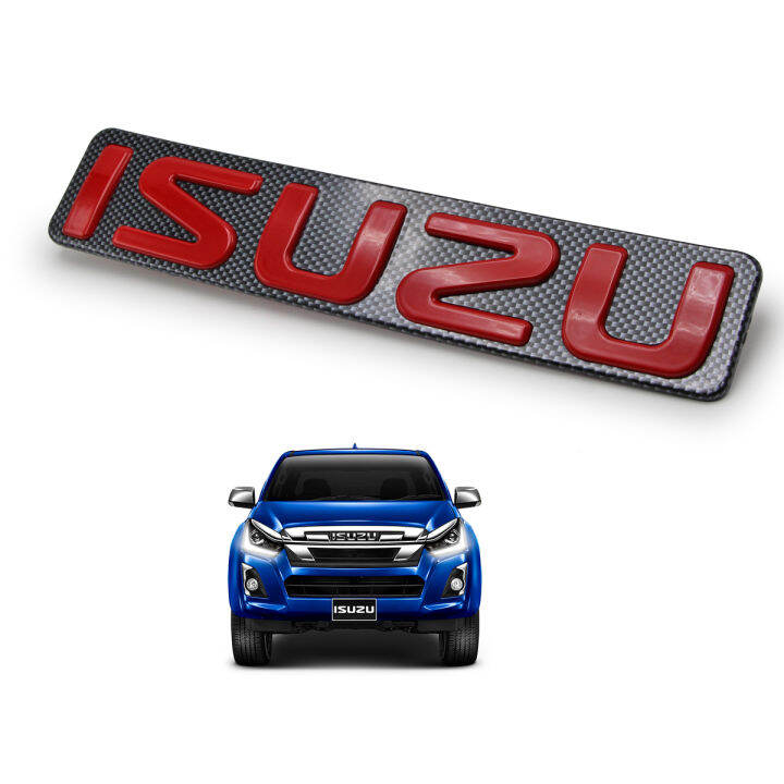 โลโก้-isuzu-ติดหน้ากระจัง-อีซูซุ-ดีแม็ค-สี-เครฟล่า-แดง-d-max-isuzu-2-4-ประตู-ปี2012-2018-ขนาด-31cm-6cm-มีบริการเก็บเงินปลายทาง