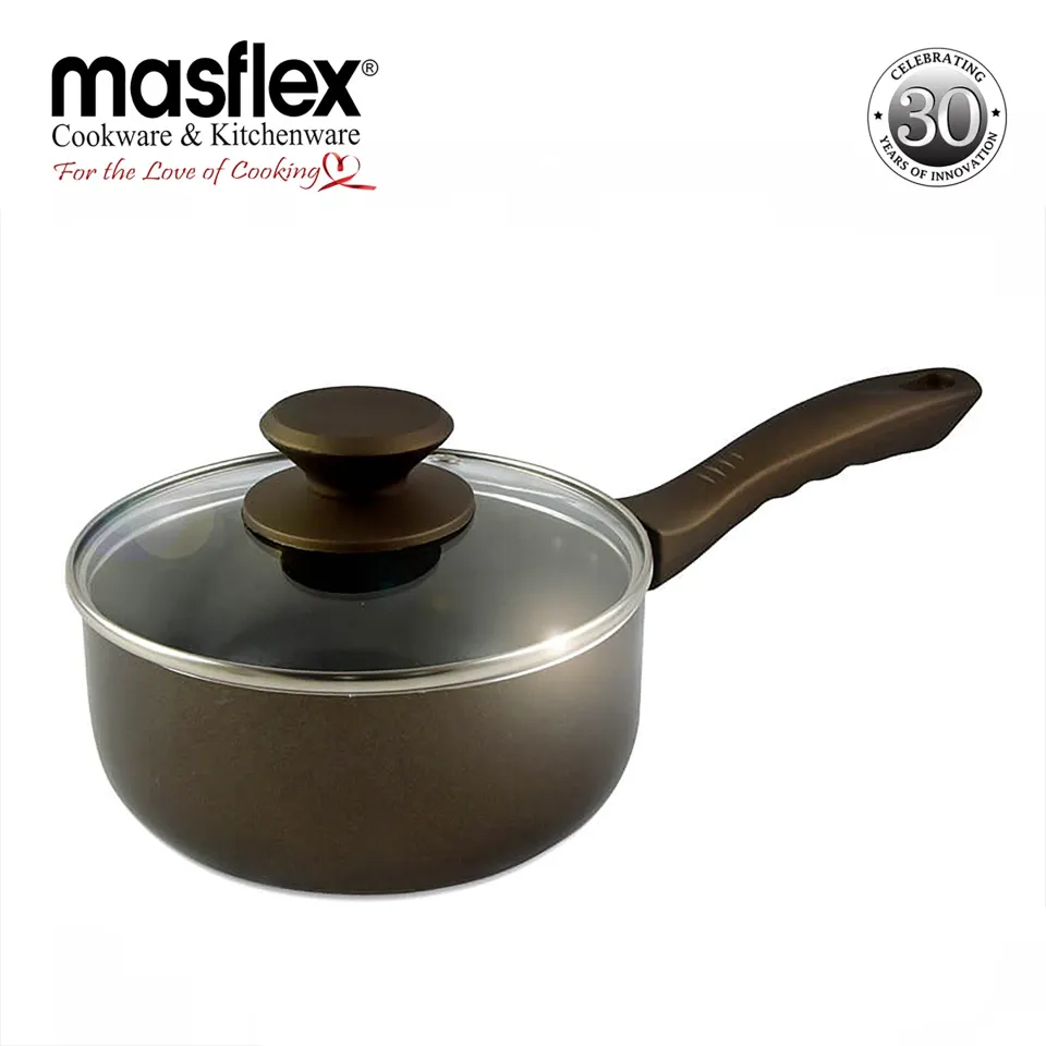 18cm Master Class Induction Saucepan with Glass Lid - Masflex