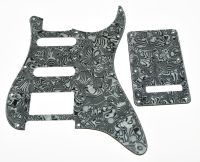 KAISH Zebra Stripe ST Style HSS Pickguard Scratch Plate,Back Plate, Screws