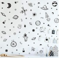 Large 79pcs Solar System Planet Wall Sticker For Kids Room Classroom Decoration Minimalist Planets Stars Vinyl Decal C291