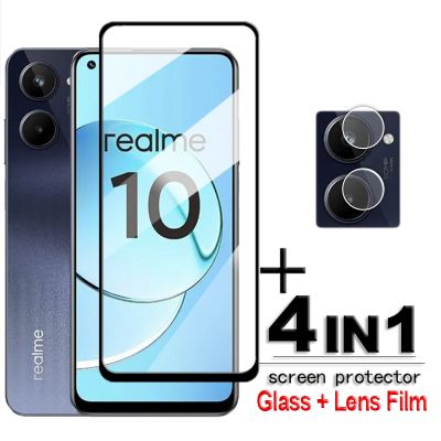 กระจกนิรภัยเทมเปอร์2.5D สำหรับ Realme 10,กระจกเทมเปอร์คลุมทั้งหมดสำหรับป้องกันจอ HD โปร10S ฟิล์มเลนส์6.4นิ้ว