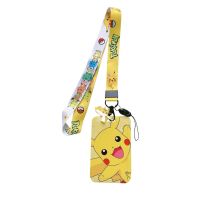 AMELY พวงกุญแจ Kado Ulang Tahun Pikachu กระเป๋าห้อยคล้องคอกระเป๋าสายโทรศัพท์นักเรียนบัตรอาหาร Totoro อัลบั้มการ์ดกระเป๋าธุรกิจ Sampul Kartu Pikachu Sampul Kartu แขนบัตรรถบัส