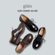 Giày Derby Blucher, giày Tây buộc dây da bò thật cao cấp