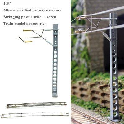 1:87 HO ratio Alloy electrified railway catenary Stringing post wire screw Train model accessories