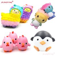 【hot】 Playful Cartoon rebound alpaca penguin Simulated animal decompression toy Slow Squeeze gift ZG74