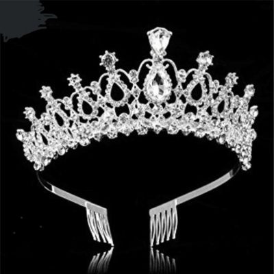 Big Princess Tiara Red Crown Crystal Rhinestone Wedding Accessories Pearl Headband Bridal Hair Headdress Girl Hair Jewelry