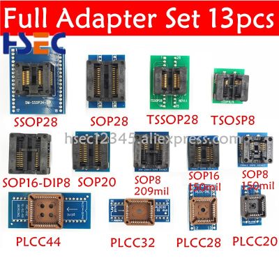 13pcs SSOP28 TSSOP28 SOP28 SOP20 SOP16 SOP8 to dip8 150mil 200mil tssop20 ssop20 PLCC44 32 28 20 socket programmer adapter
