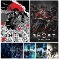 2023ↂ☋ Ghost of Tsushima Game Posters and Prints Japanese Samurai Wall Art Pictures Canvas Painting for Modern Living Room Home Decor