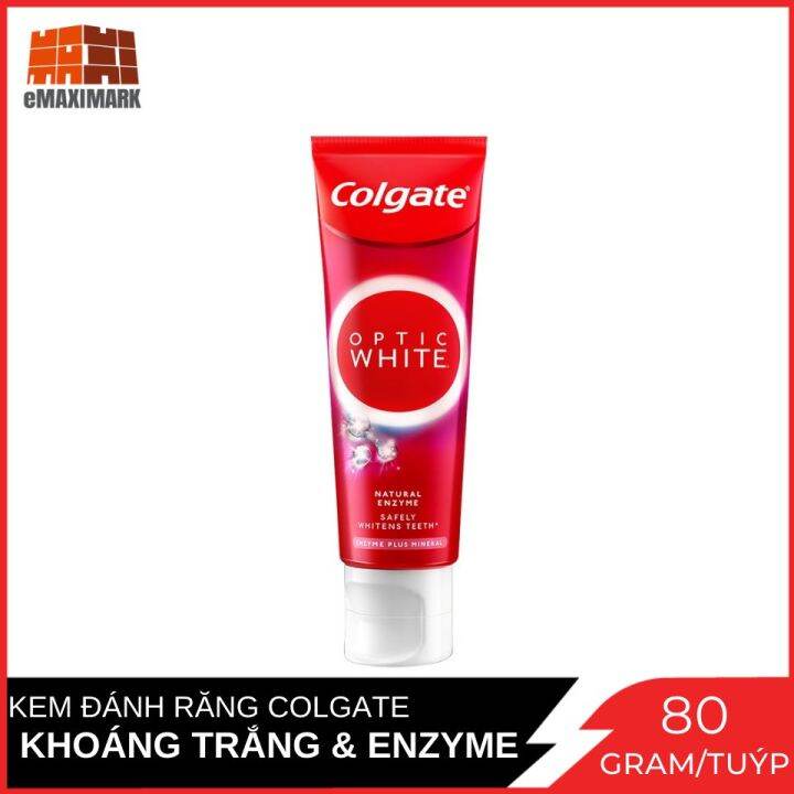 Kem Đánh Răng Colgate Optic White Từ Enzyme Tự Nhiên Túyp 80g 