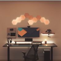 NANOLEAF LIGHTING (ระบบแสงสว่าง) ELEMENTS WOOD LOOK HEXAGONS STARTER KIT [7 LIGHT PANELS] NL52-K-7002HB-7PK